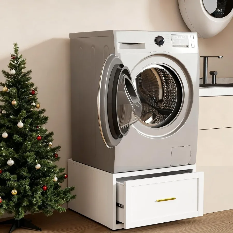 

Heavy Duty Metal Laundry Pedestal for Universal Fit Washing Machine and Dryer 16 High Stand with Storage Drawer Supports Up to