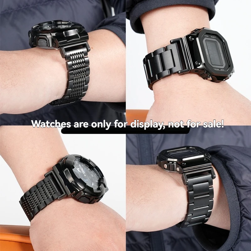 16 مللي متر GA-110 100 GA-120 محدب الفولاذ المقاوم للصدأ حزام ل كاسيو GA-400 DW-5600 5610 DW-6900 GW-B5600 سلسلة تعديل حزام معدني