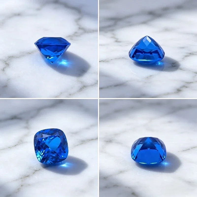 Top Lab Grown Cobalt Spinel Multiple Shape Charms Gemstone for DIY Ring Necklace Earrings Main Materials Selectable Certificate