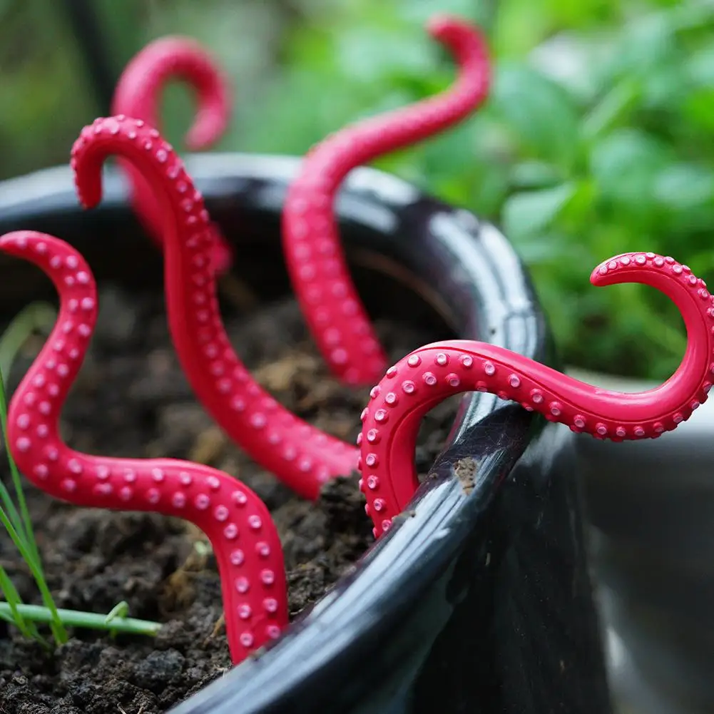 7PCS Seamonster Tentacles Octopus Tentacle Plant Stake Garden Stakes For Plant Decor Octopus Tentacle Stakes