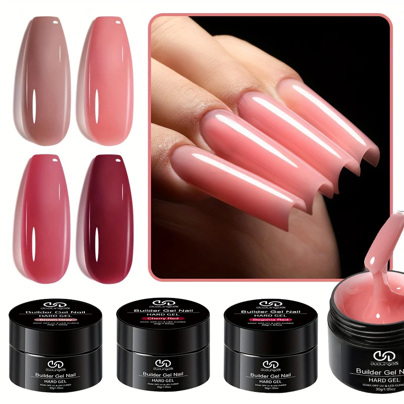 Gel de uñas acrílico para extensión, 30g, rubor, rosa, suave, duro, Gel de construcción, manicura UV semipermanente, arte de uñas