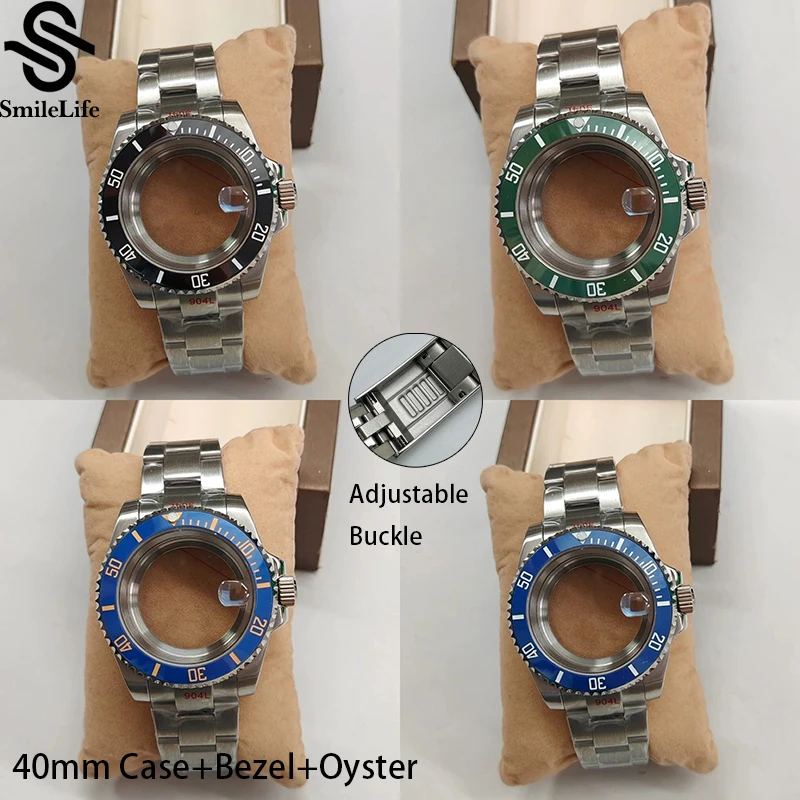 

SmileLife Глянцевый серебряный корпус для дайвера 40 мм + безель SUB + водонепроницаемый корпус с узором NH34 NH35 NH36 Механизм с сапфировым стеклом