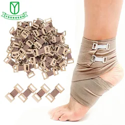 /30pcs Ersatz elastische Bandage Wrap Stretch Metall clips Fixierung klemmen Haken Erste-Hilfe-Kit für Sport Weiß/Kaffee