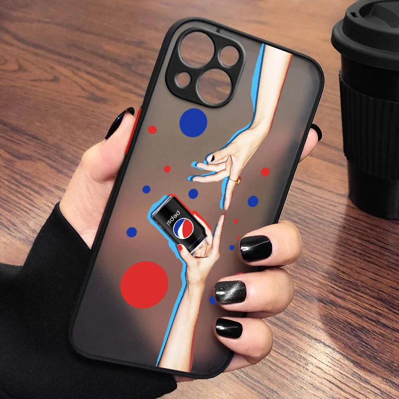 Bestselling beverage Pepsies Cola Metallic-Color For iPhone 14 13 12 11 Pro Max XS Max X XR Silicone Black Shell Phone Case