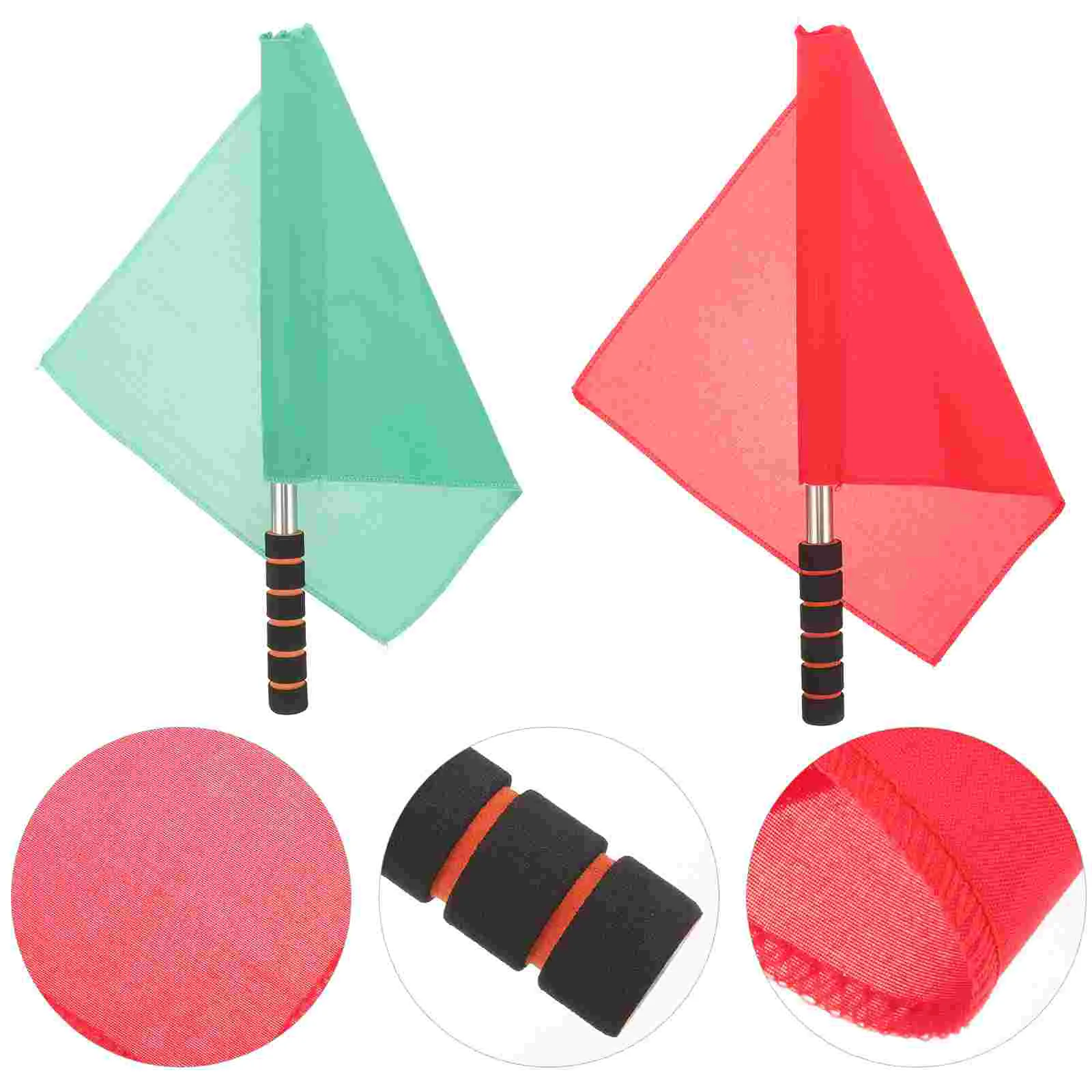 

Title: Referee Flag Hand Flag Red Green Flag Sponge Handle Special Patrol Linesman Linesman Flag Performance Official