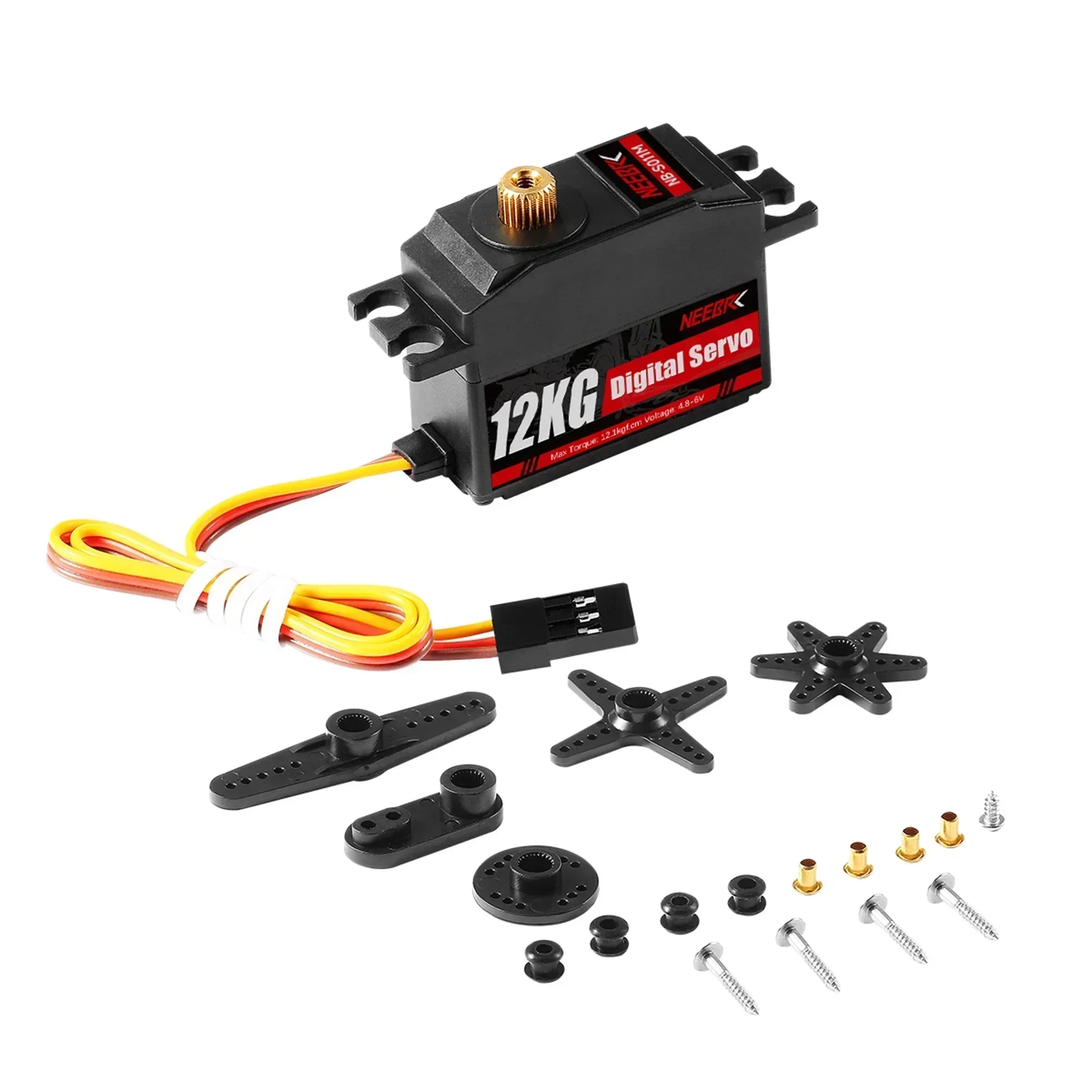 NEEBRC-Servo étanche à engrenage en métal, 12kg, pour voiture RC 1/16, 1/14, 1/12, inoler, robot, bateau, hélicoptère, TRtage, Wltoys, 144001, MN128, WPL