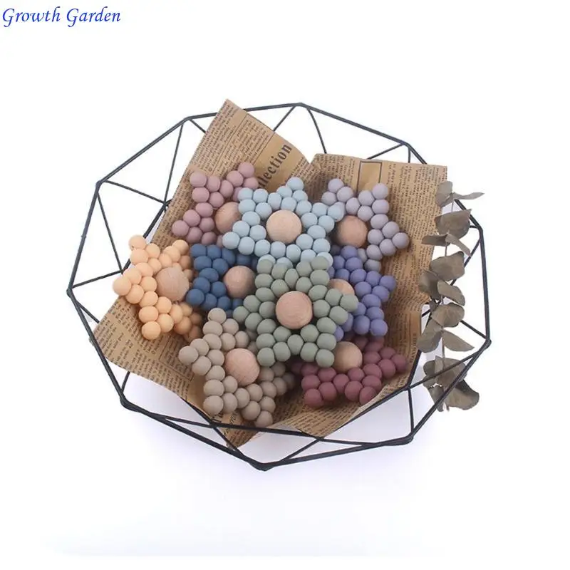 

Baby Teething Rattle Silicone Natural Organic Freezer Safe Kid Teethers for Infant Toddler E65D