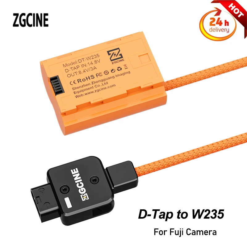 ZGCINE D-Tap to W235 Dummy Battery Cable For Fuji Camera for Fuji XT5 GFX100S XH2 X-S20 T30II XT50 X100V XA7 XT200 XA5 XT3