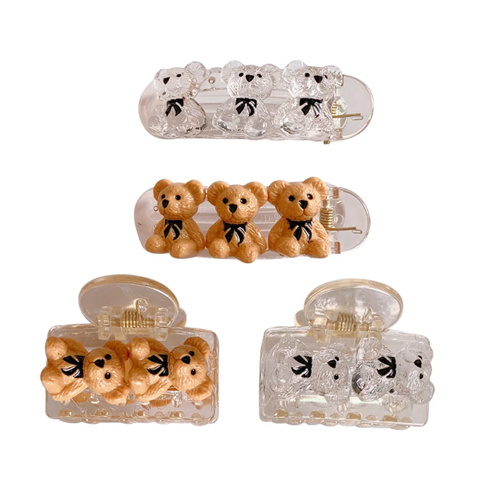 

1 комплект, милые зажимы, прочный красочный мультяшный зажим для волос в виде утконоса для вечеринки, модный головной убор, головной убор с медведем