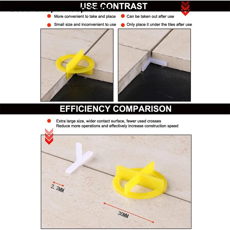 daily100Pcs Even Gap Tile Leveling System Clips Spacers Wedges for Bathroom Kitchen Wall Floor Tile Laying JobsDaily products