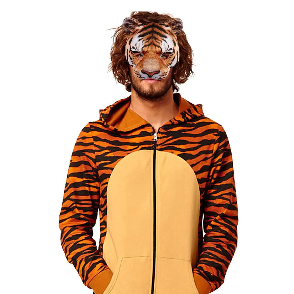 

2Pcs Realistic 3D Tiger Masks Eva Material Halloween Cosplay Costume Masquerade Face Mask Tiger Mask