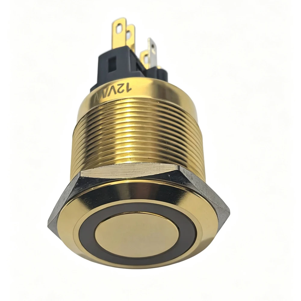 22mm 3V 6V 12V 24V 220V Red Yellow Green Blue White Ring Angel Eye LED Light IP67 Waterproof  Car Start Metal Electric Switch