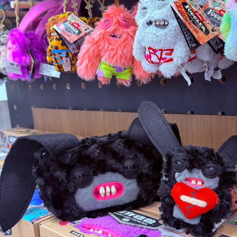 

Оригинальная плюшевая сумка-монстр Fuggler Funny Ugly Monster через плечо, модель Mr. Button Screech Leopard, черная, с плюшевой куклой Fuggler, для декора и подарков