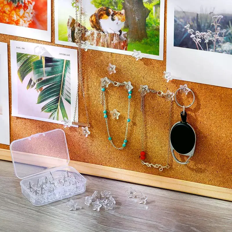 50/100pcs Pentagram Shape  Plastic Cork Board Safety Colored Push Pins Thumbtack Office School Accessories Supplies