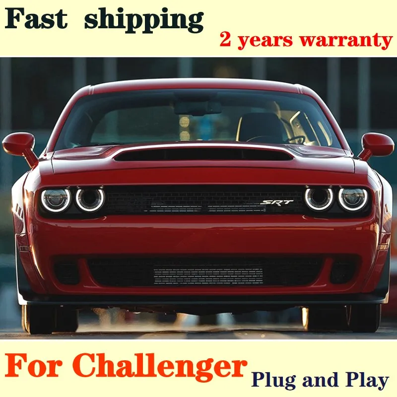 

Head Lamp for Dodge Challenger LED Headlight 2008-2020 Headlights Challenger DRL Turn Signal High Beam Angel Eye Projector