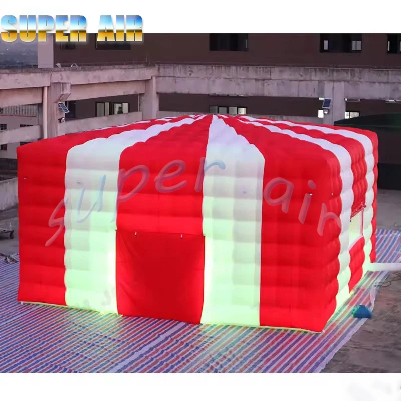 Tenda gonfiabile del cubo dell'aria della tenda quadrata gonfiabile esterna personalizzata rossa e bianca di vendita calda per lo spettacolo espositivo