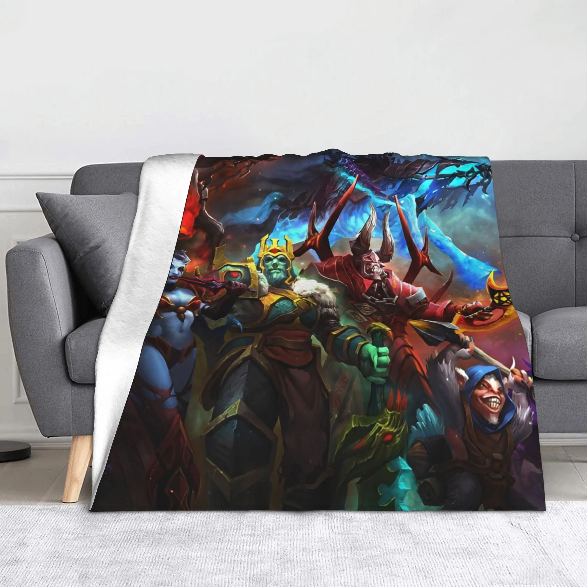 

Игровое одеяло Dota, фланелевое весенне-осеннее портативное легкое одеяло для кровати, автомобиля, плюшевое тонкое одеяло