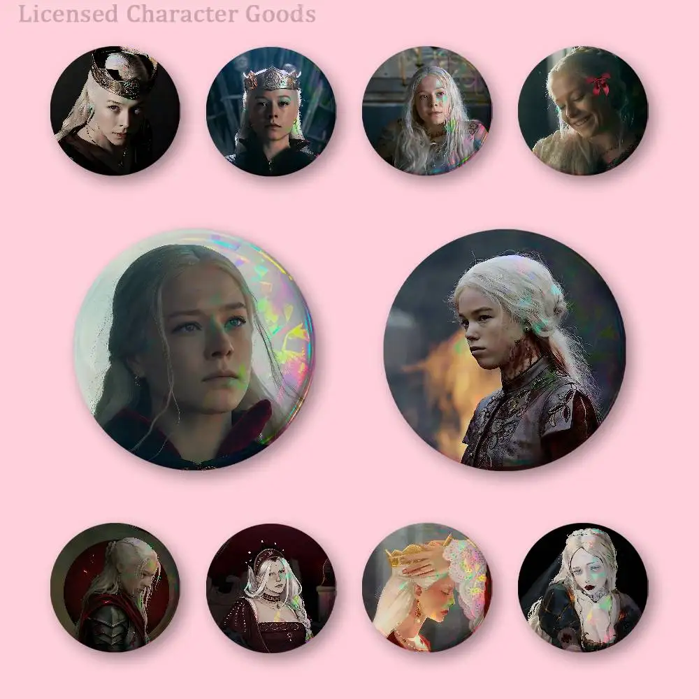 R-Rhaenyras Black Queen HD Print Badges Pretty Round Display Brooches IP merchandise 32mm 58mm 75mm 44mm 25mm