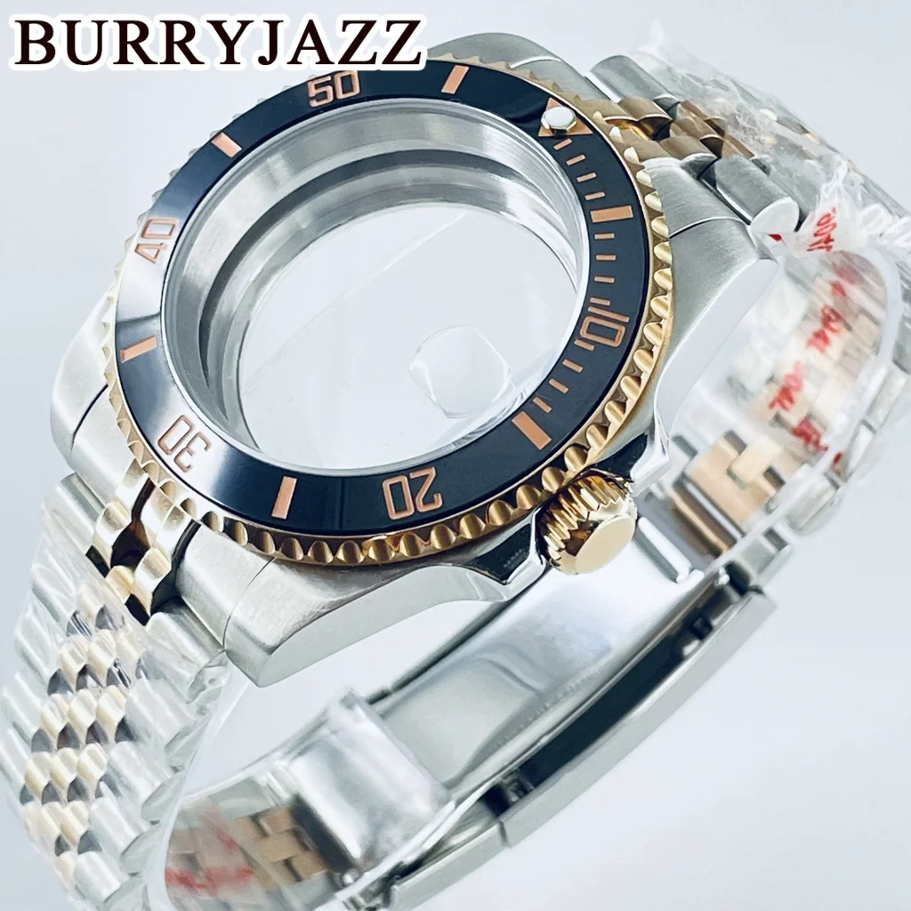 BURRYJAZZ 40mm SUB GMT Case NH35 NH36 NH34 NH38 NH70 NH72 ETA2824 PT5000 Watch Case Sapphire Glass Ceramic /Aluminum Bezel