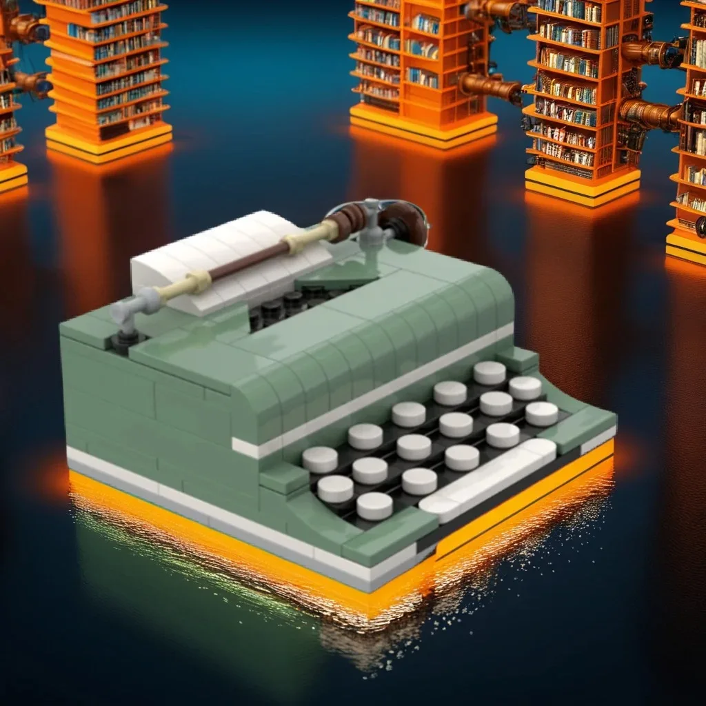 

162 шт. MOC мини пишущая машинка винтажная модель «сделай сам» строительные блоки игрушки на день рождения подарок