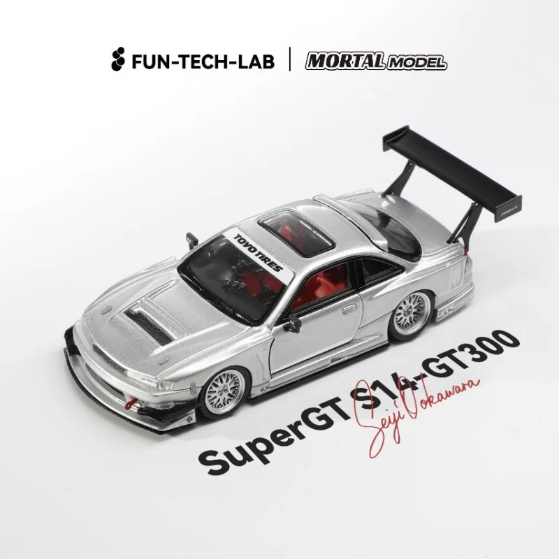 in-stock-mortal-ftl-1-64-silvia-s14-gt-metallic-silver-alloy-die-cast-replica-car-model-adult-statue-boy-toy-children's-gift
