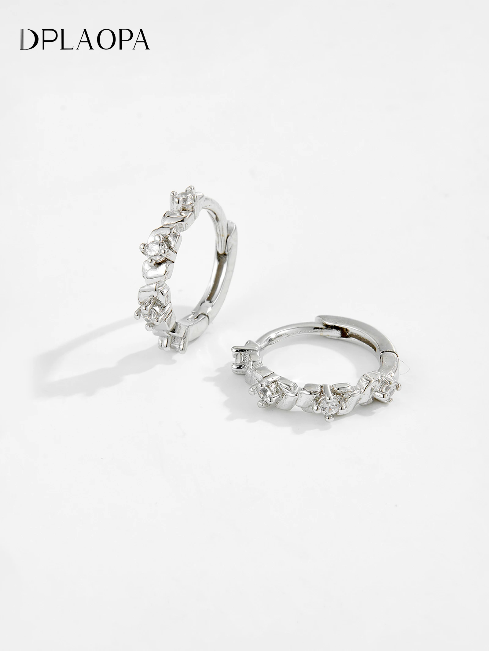 DPLAOPA Women 925 Sterling Silver Climber CZ Zircon Hoop Earring 2025 Luxury Wedding Anniversary Fine Gift Jewelry