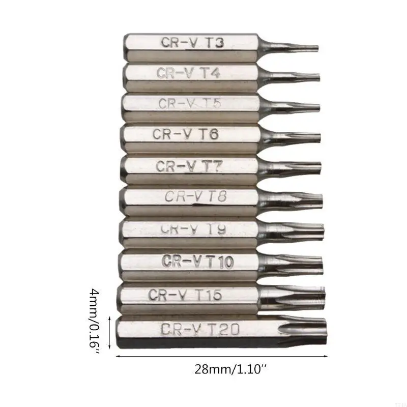 CR-Vの77Ja 10PCS TORXドライバービットセットT3 T7 T7 T8 T9 T10 T20モバイル