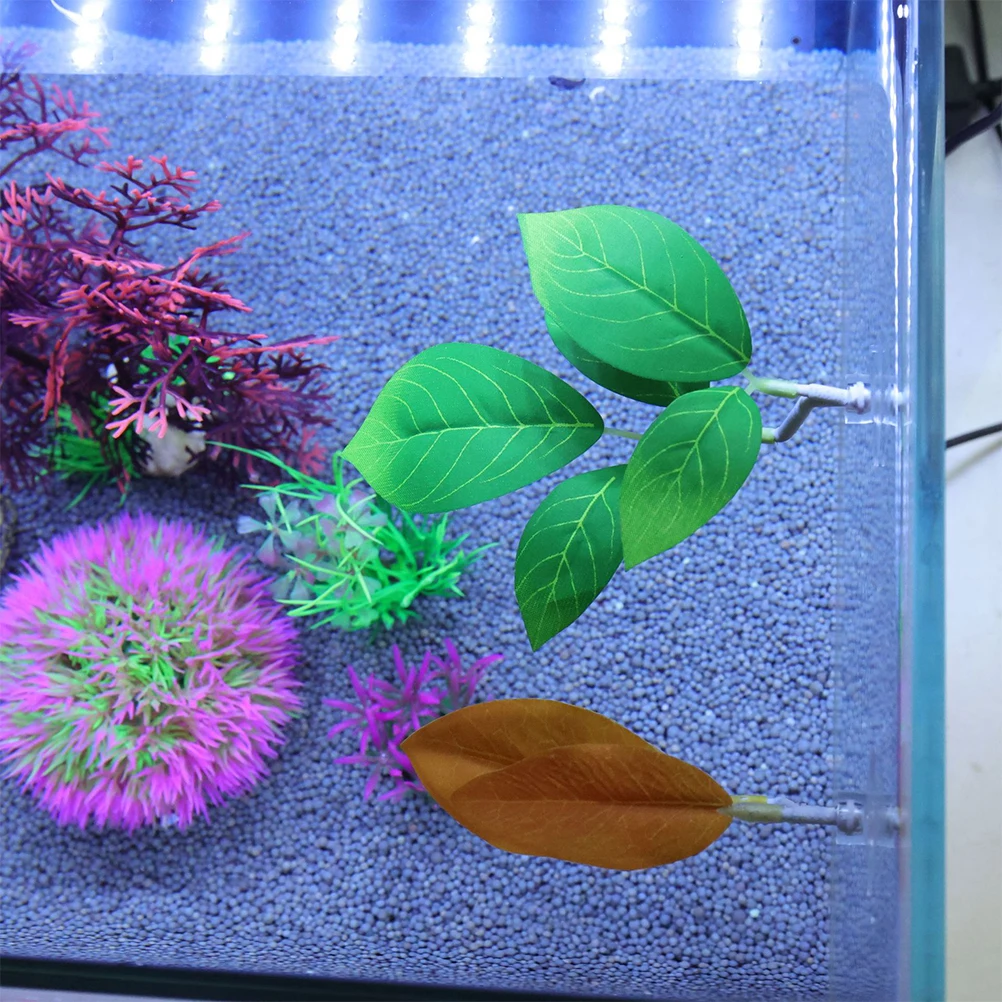 

2Pcs Artificial Betta Leaf Plastic Aquarium Resting Bed with Suction Cups for Betta Fish Breeding Spawning Fish Tank Decor