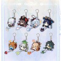 Anime Game Genshin Kunikuzushi Morax Kaeya Xiao Hu Tao Tartaglia Acrylic Keychain Badge Cartoon Cosplay Pendant Accessories