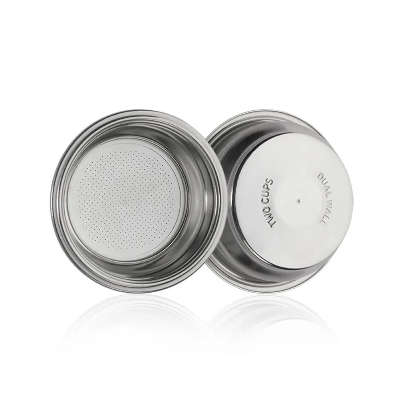 58MM 2 Cups Coffee Filter Basket Stainless Steel Coffee Machine Filter Double Cup Pressurized Porous for Portafilter Accessories