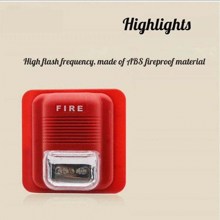 Fire Alarm Siren 2 wire 12~24V Sounder Strobe fire horn strobes Sounder Flasher for Conventional Fire Alarm Control System