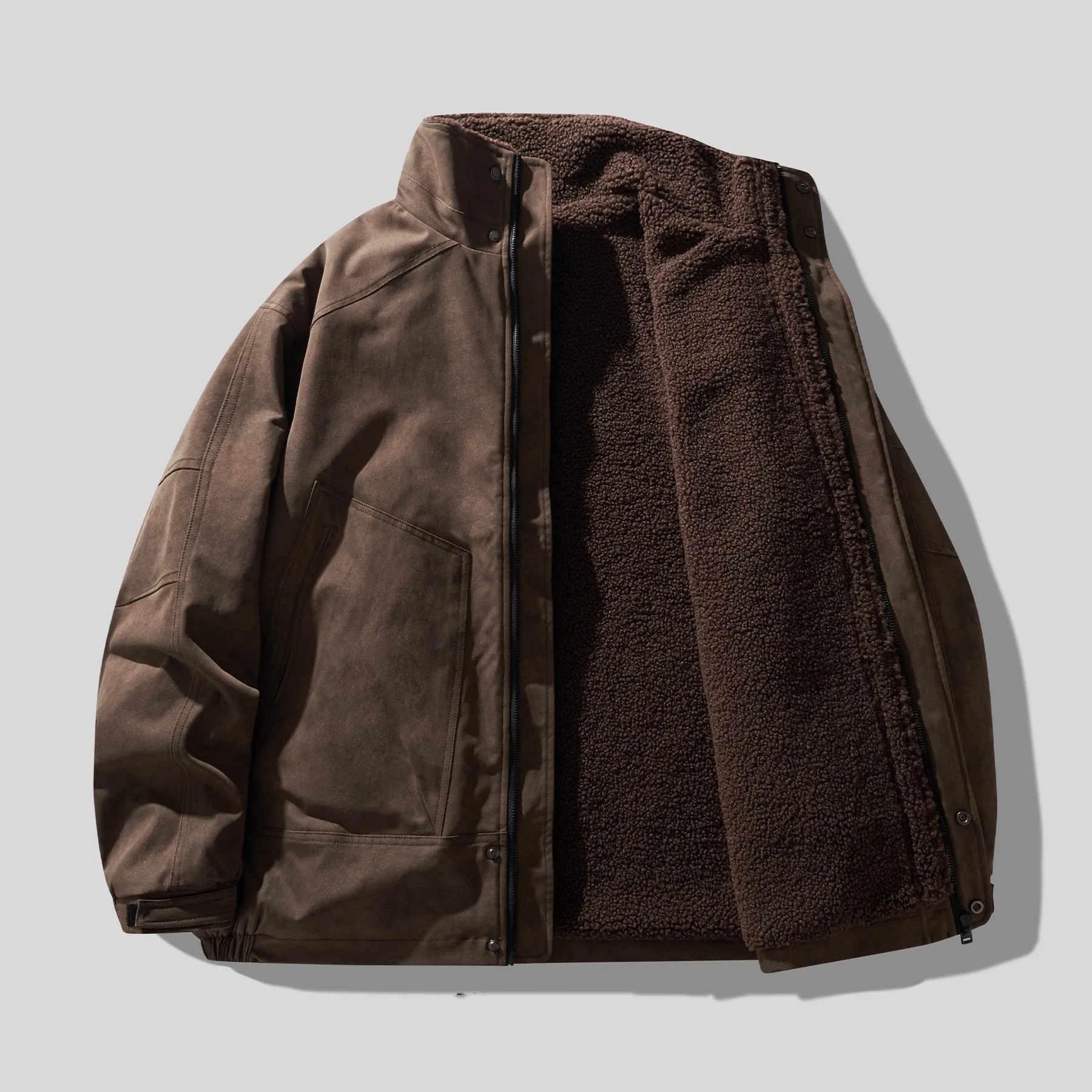 

Heavy Duty Lamb Fleece Work Coat Mens Winter Thick Warm Cotton Jacket Outerwear Parka Streetwear Men's winter jacket men's coat