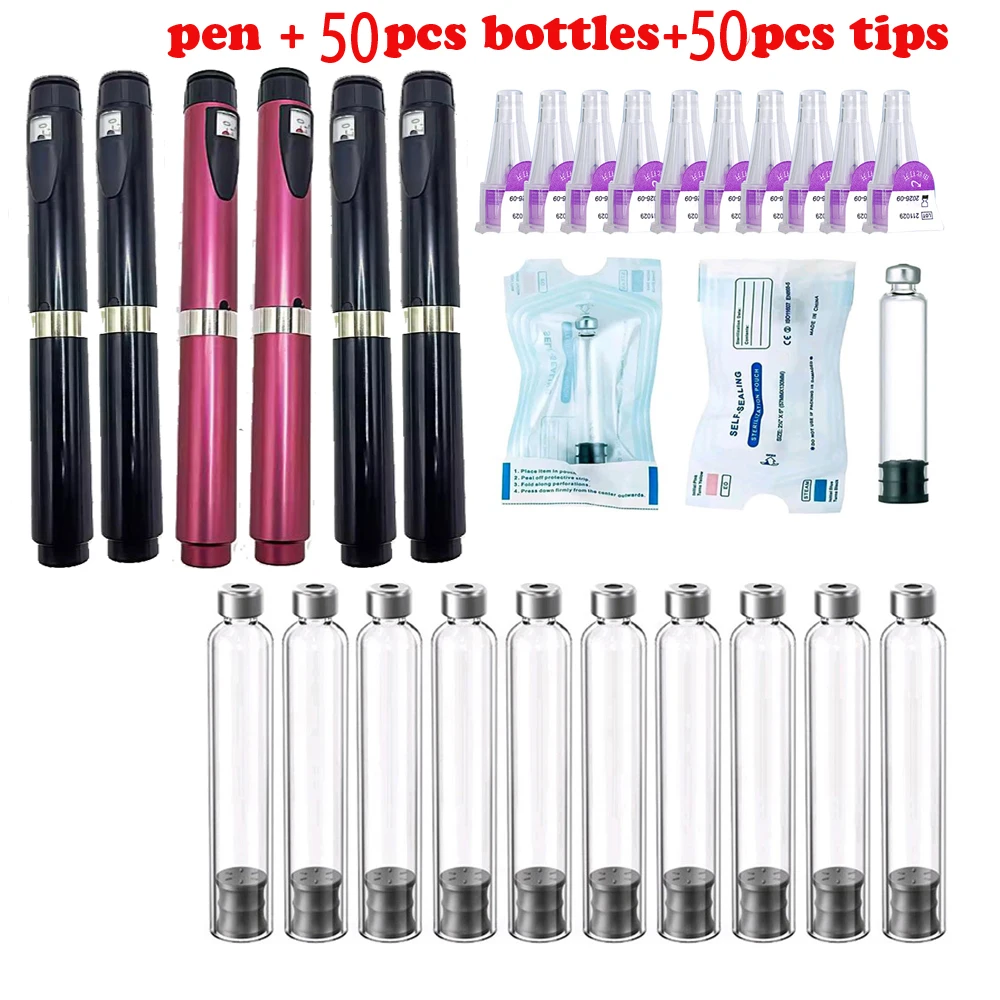 1set Sterile Insulin Cartridges Cassette Bottle 3ml Disposable Insulin Injection Pen Sleeve Pen Tip 4mm 6mm 8mm