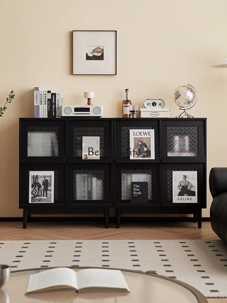 

Kameixuan Living Room Combination Bookcase Living Room Sofa Vintage Black Storage Cabinet