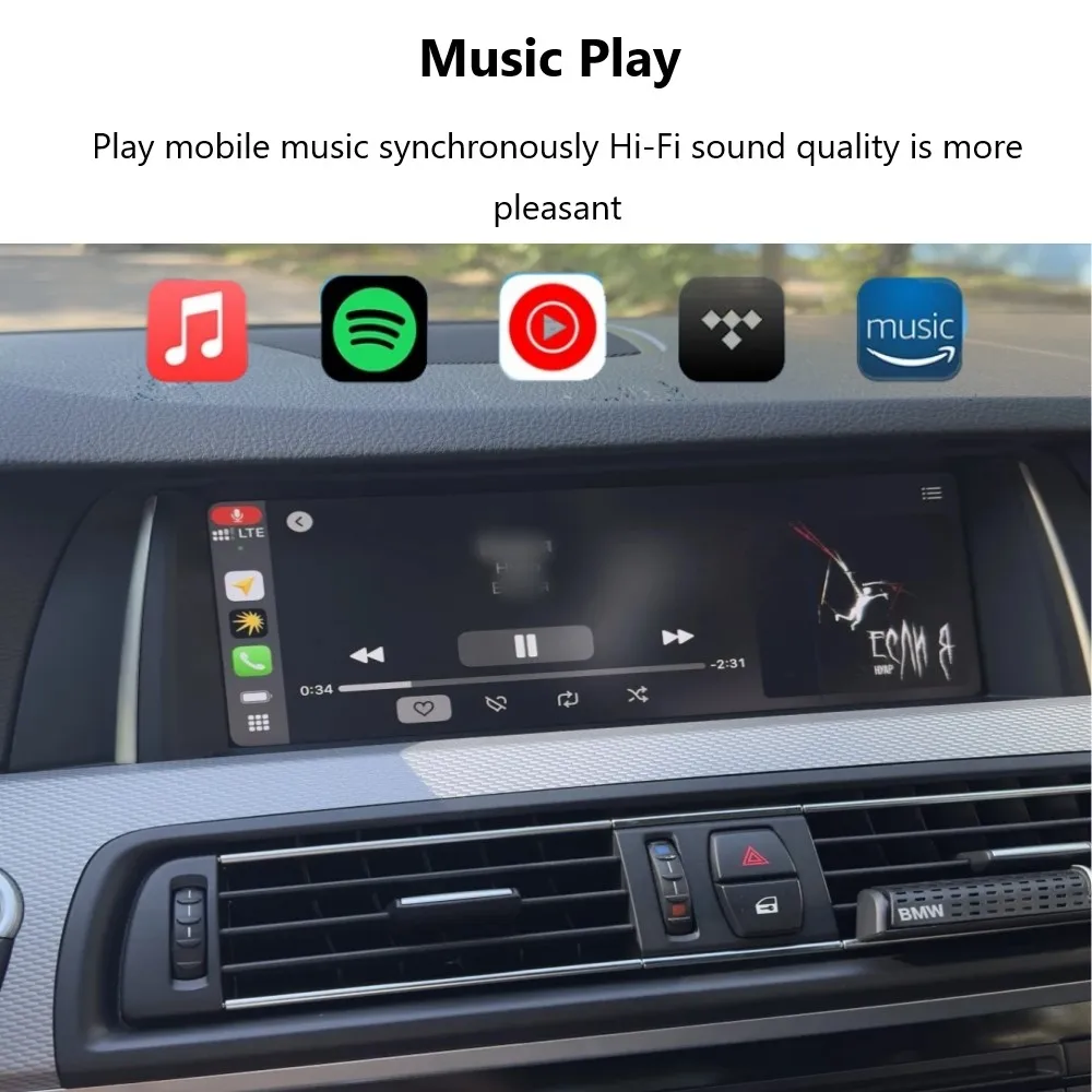 وحدة CarPlay اللاسلكية Android Auto لسيارات BMW 3 E60 5 F10 7 F01 X1 X3 X4 X5 X6 CIC نظام F11 F07 E84 F25 F26 E70 E71 Car Play