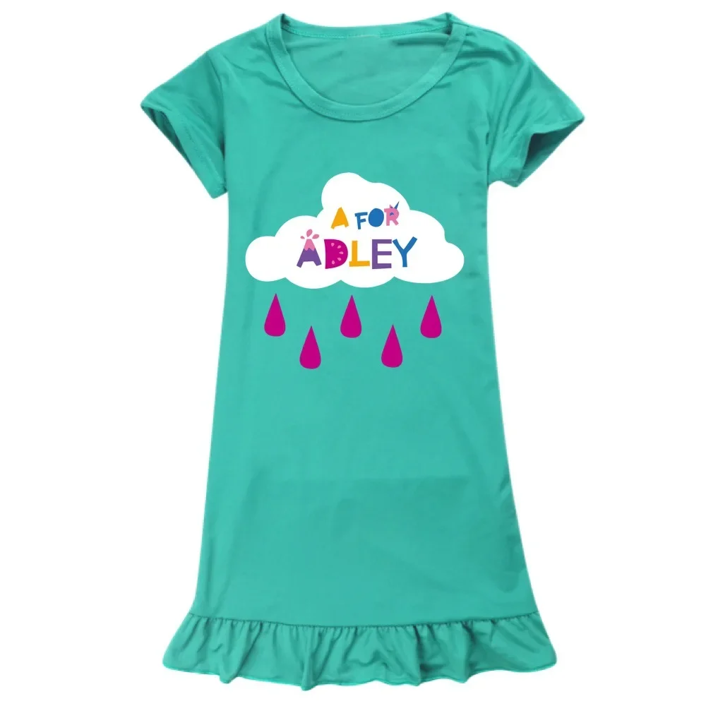 Anime A For Adley-Robe de nuit d'été pour bébés filles, chemise de nuit princesse pour enfants, vêtements de nuit de dessin animé pour enfants, pyjamas pour bébé fille, Scottsdale, 03