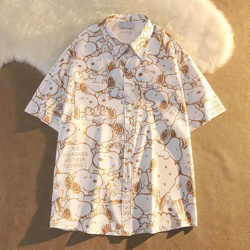 Snoopy cartoon cute shirt creative kawaii unisex couple same shirt short sleeved t-shirt anime peripheral gift wholesale