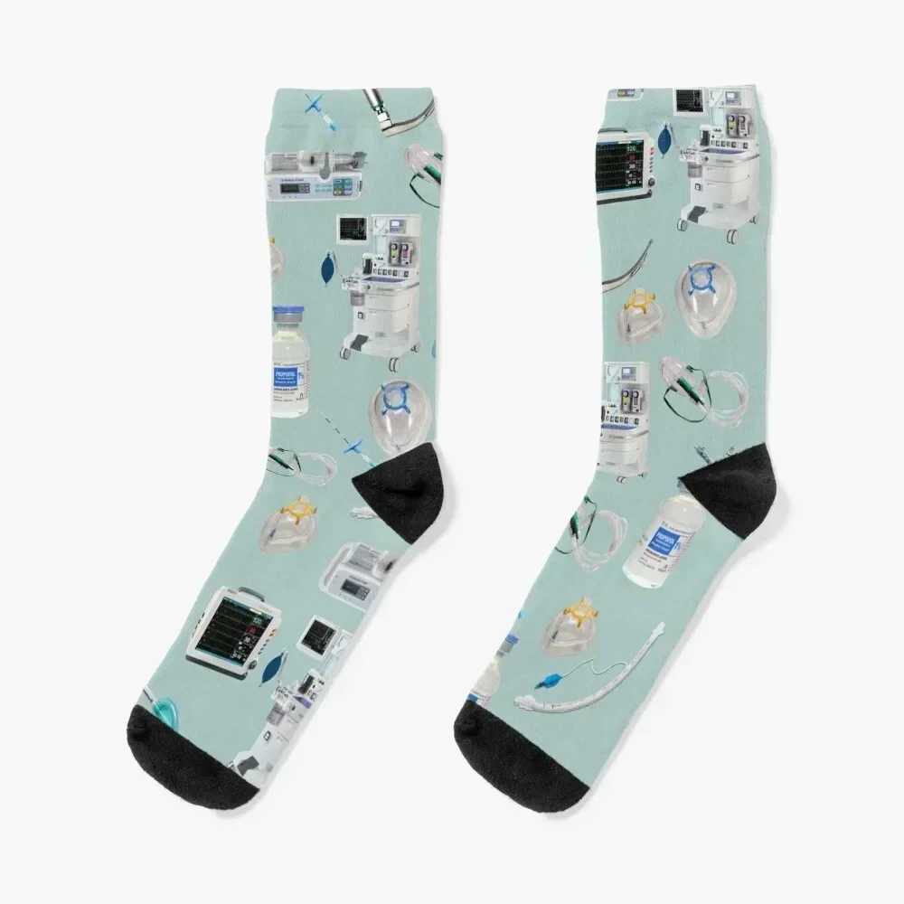 Tools of the Trade LIGHT BLUE Anesthesia / Anaesthesia Socks custom sports hiphop funny sock Women Socks Men's