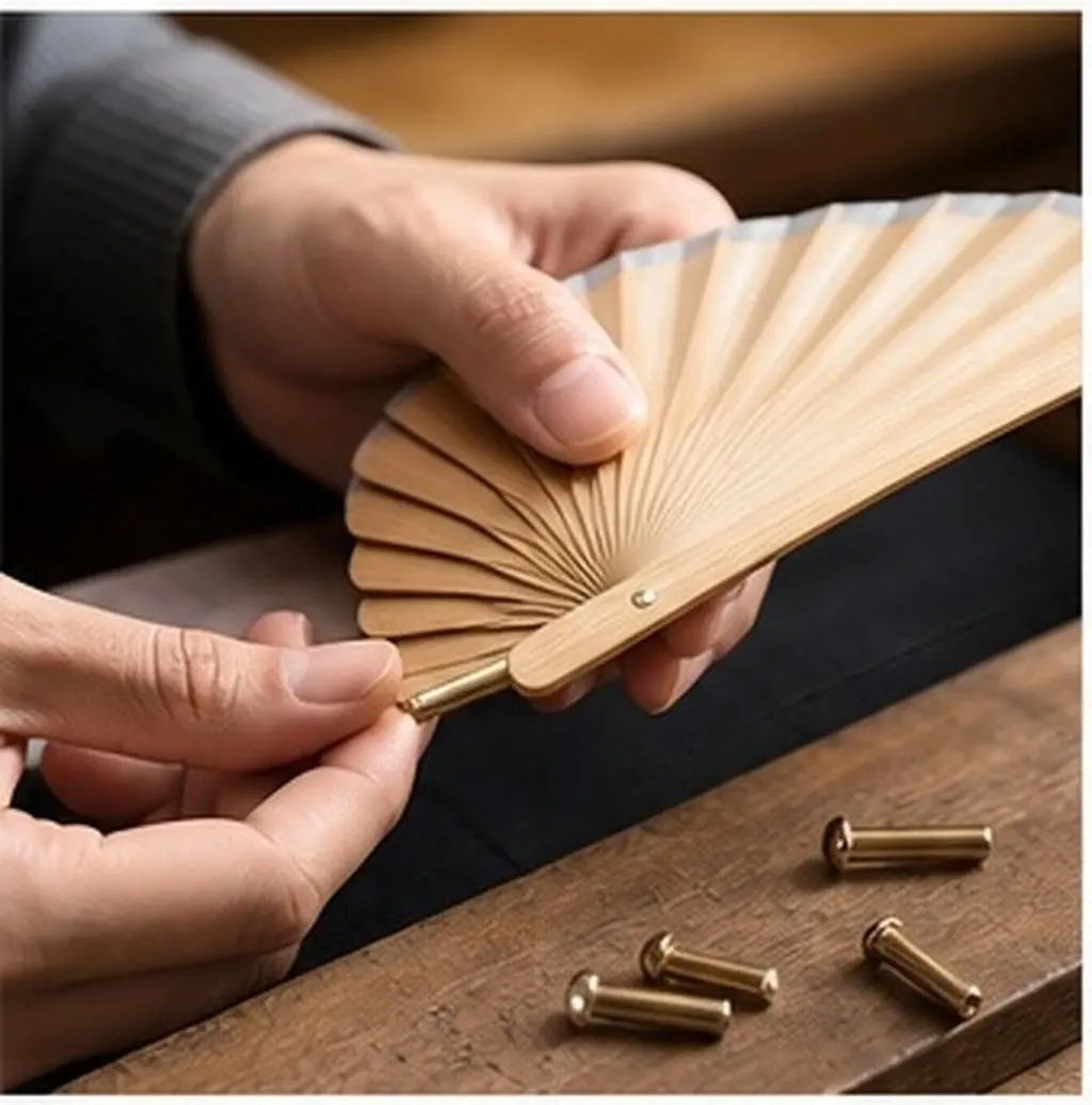 10 Sets Hand Fan Rivets Folding Fan Repair Kit Metal Solid Shaft Replacement Parts for Silk Bamboo Fans