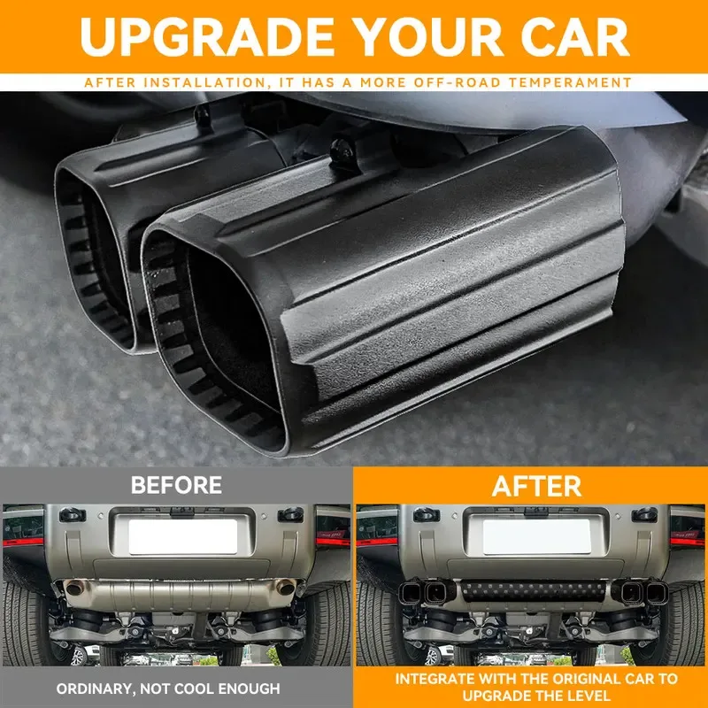 

aluminum alloy Car Tail Throat Decorative Frame Tail pipe fit for Land Rover Defender L663 2020+ tailpipe pipe cover