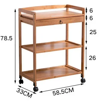 

Movable Multifunctional Kitchen Stuff Storage Cart Simple Living Room Tea Table Sofa Small Side Table Wooden Home Furniture