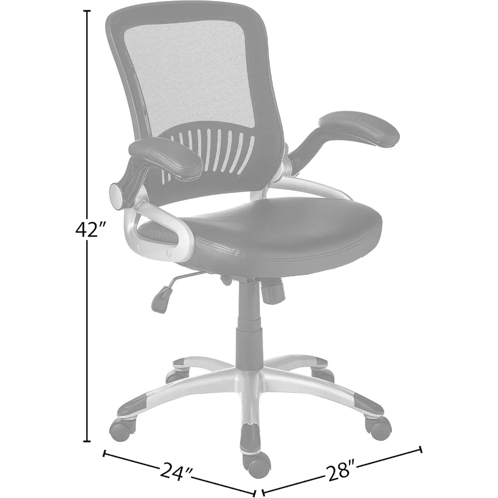 كرسي مكتب مكتب مدير جلدي قابل للتعديل من سلسلة Office Star EM مع مقعد مبطن سميك ودعم قطني مدمج،