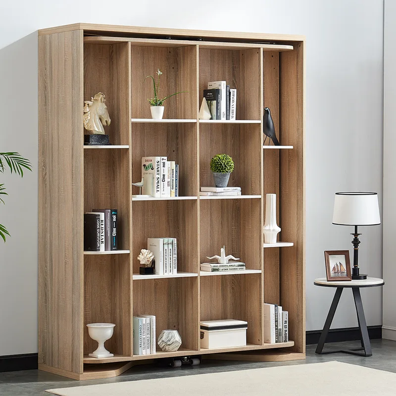 Rotating folding bed Multifunctional bed Flipping bed Bookcase Combination furniture
