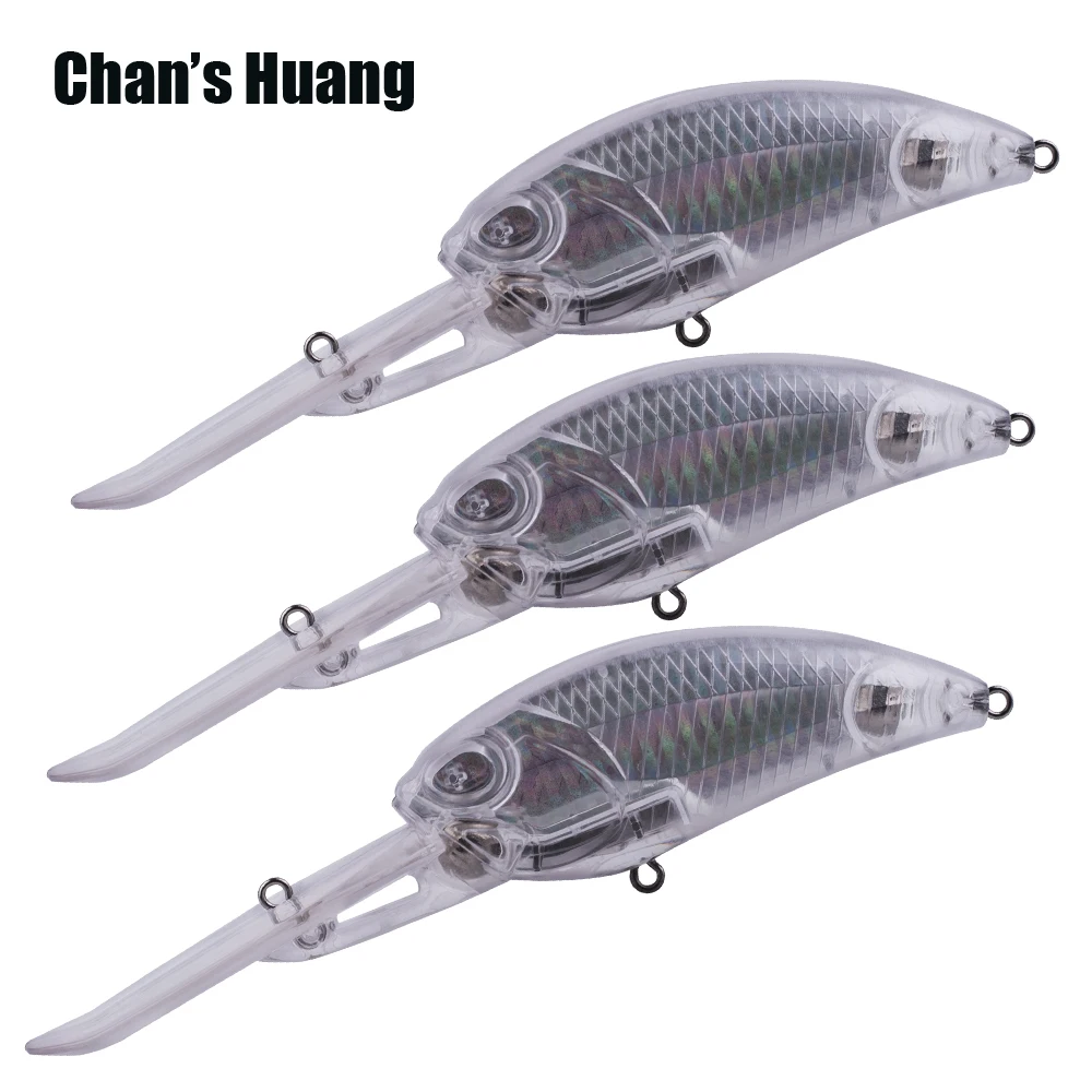 Chan's Huang 5PCS / LOT 15CM 37G / 5.9INCH 1.3OZ Unpainted Deep Water Crankbait Fishing Lure Prism Inside Crank Wobbler Blanks