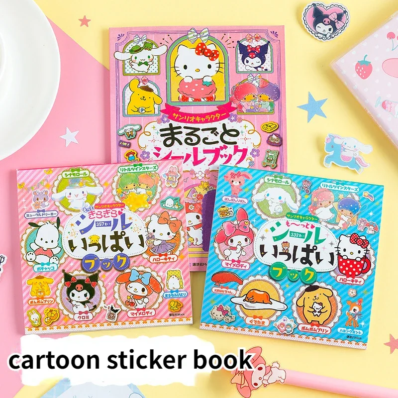 Sanrio Kuromi Korean Sticker Set Handbook Diary DIY Decoration Mobile Cute Acrylic Pendant Gift Phone Cuckoo Star Photo Album