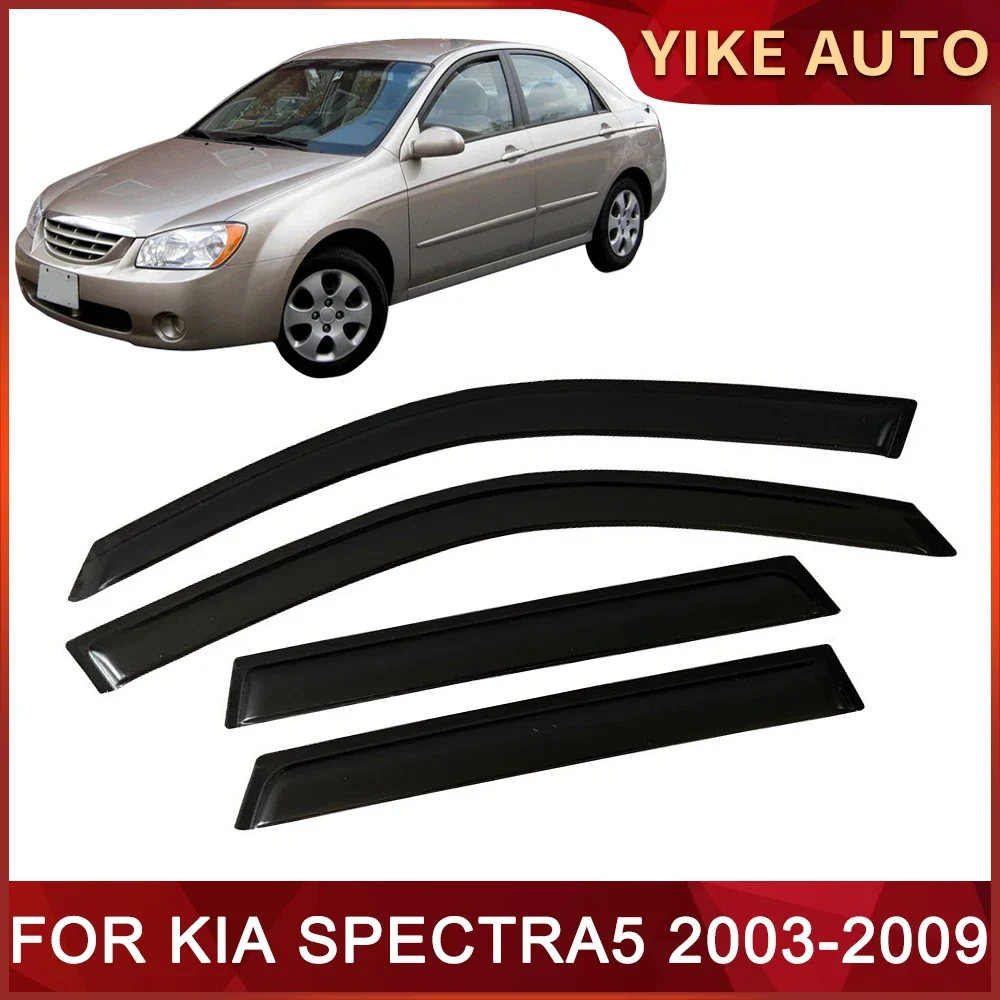 Window Visor for KIA SPECTRA5 2003-2009 Weathershied Door Visor Wind Sun Rain Guards Side Window Wind Deflectors Auto Parts 