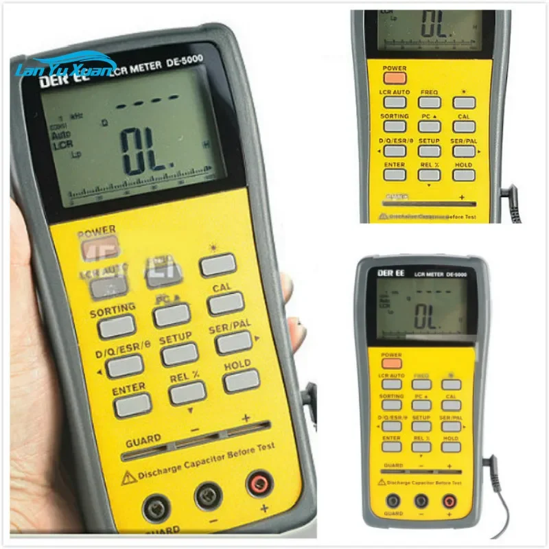 DE-5000 True Four Line Digital LCR Bridge Meter Multimeter High Precision Inductance Capacitance  Resistance Tester