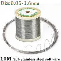 304 Stainless Soft Steel Wire Single Strand Lashing Soft Iron Wires Diameter0.05-1.6mm Bright Surface Corrosion Resistance 10M