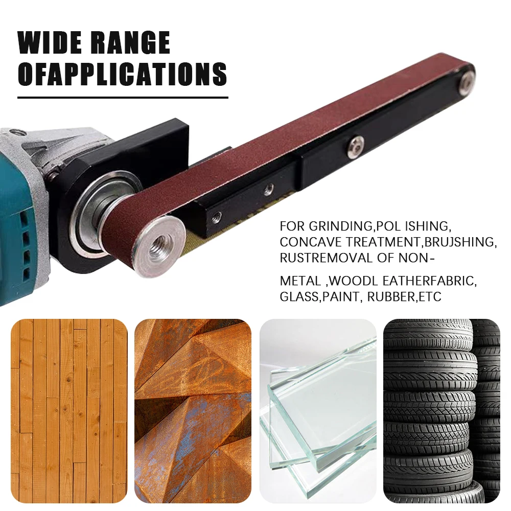 Amoladora angular de conversión de taladro eléctrico, accesorios de herramientas, cinturón de lijado de pulido de recorte, adaptador de soporte de mango de metales