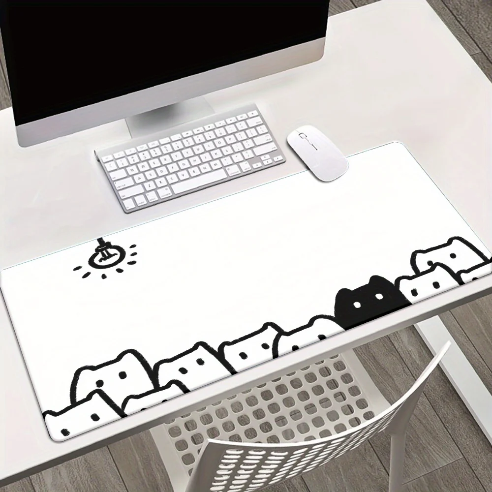 

Cute Kitten Pattern Mouse Pad Large Rubber Anti-slip PC Desk Accessories Mousepad for Offices and Gamer Keyboard Mats Decor Mat